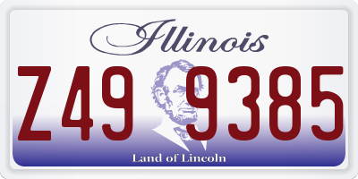 IL license plate Z499385