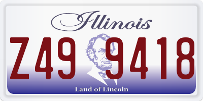 IL license plate Z499418