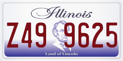 IL license plate Z499625