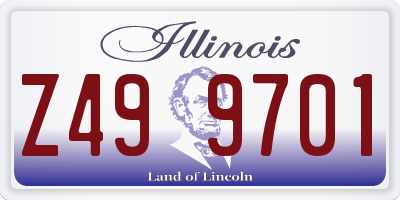 IL license plate Z499701