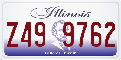 IL license plate Z499762