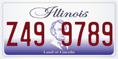 IL license plate Z499789