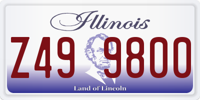 IL license plate Z499800