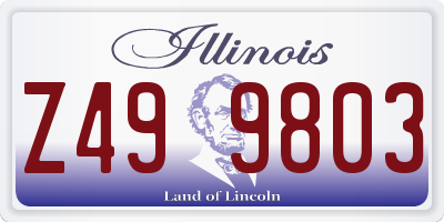 IL license plate Z499803