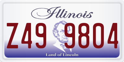 IL license plate Z499804