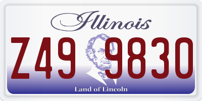 IL license plate Z499830