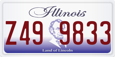 IL license plate Z499833