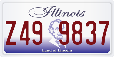 IL license plate Z499837