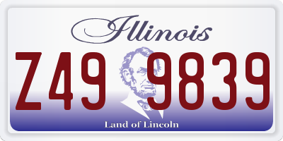 IL license plate Z499839