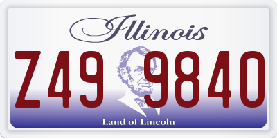 IL license plate Z499840