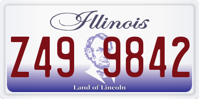 IL license plate Z499842