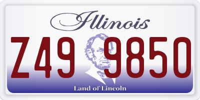 IL license plate Z499850