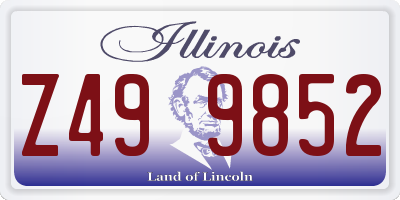 IL license plate Z499852