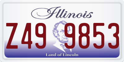 IL license plate Z499853