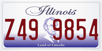 IL license plate Z499854
