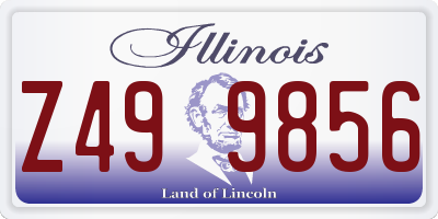 IL license plate Z499856