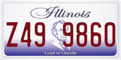 IL license plate Z499860