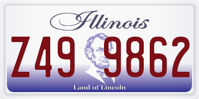 IL license plate Z499862