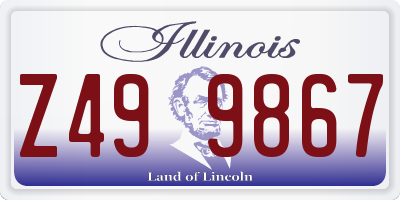 IL license plate Z499867