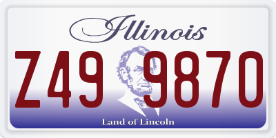 IL license plate Z499870