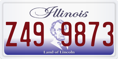 IL license plate Z499873