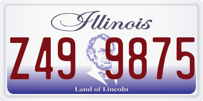 IL license plate Z499875