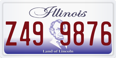 IL license plate Z499876