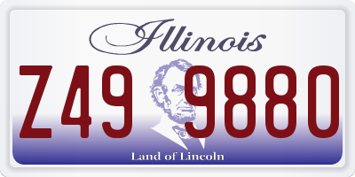 IL license plate Z499880
