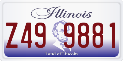 IL license plate Z499881