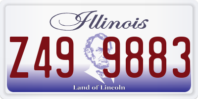 IL license plate Z499883