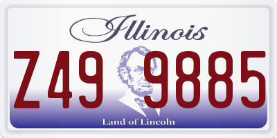 IL license plate Z499885