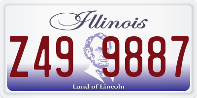 IL license plate Z499887