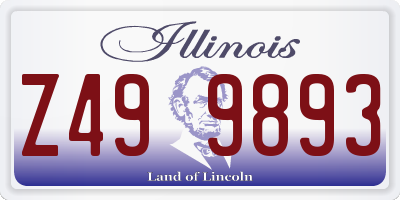 IL license plate Z499893
