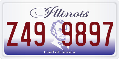 IL license plate Z499897