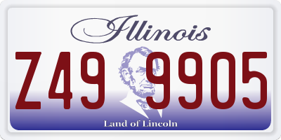 IL license plate Z499905