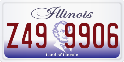 IL license plate Z499906