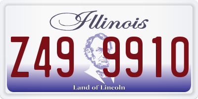 IL license plate Z499910