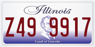IL license plate Z499917
