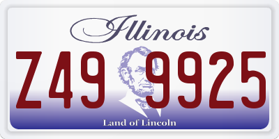 IL license plate Z499925