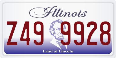 IL license plate Z499928