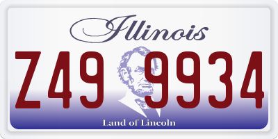 IL license plate Z499934