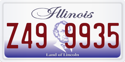 IL license plate Z499935