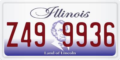 IL license plate Z499936