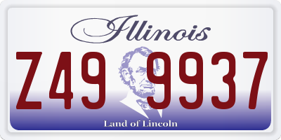 IL license plate Z499937