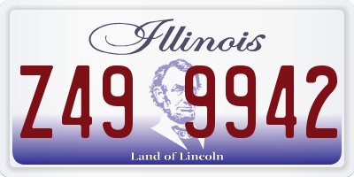 IL license plate Z499942
