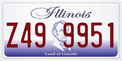 IL license plate Z499951