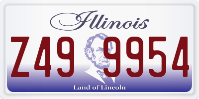 IL license plate Z499954