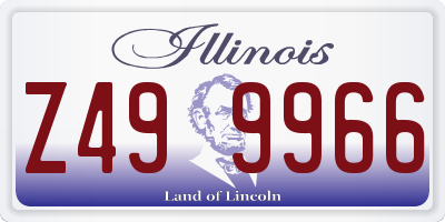 IL license plate Z499966