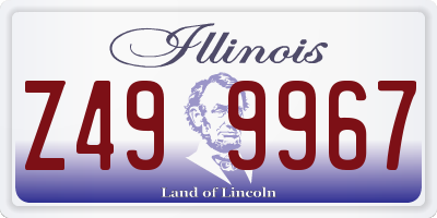IL license plate Z499967