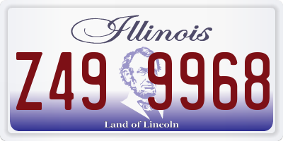 IL license plate Z499968